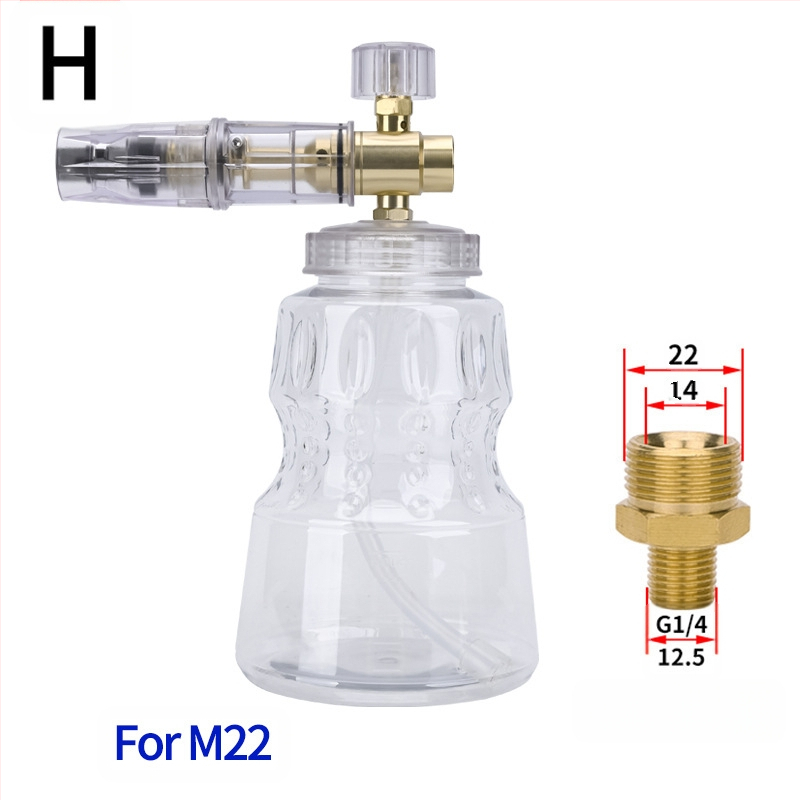 Duză de spumă cu presiune înaltă pentru spălarea mașinilor – corp din aluminiu placat cu cupru, plastic; distanță de pulverizare 2 m; presiune 276 bar / 4000 psi; greutate 0,4 kg; dimensiuni 16×13×18 cm