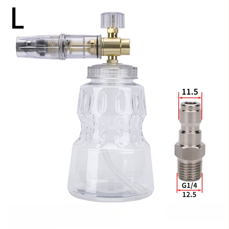 Duză de spumă cu presiune înaltă pentru spălarea mașinilor – corp din aluminiu placat cu cupru, plastic; distanță de pulverizare 2 m; presiune 276 bar / 4000 psi; greutate 0,4 kg; dimensiuni 16×13×18 cm