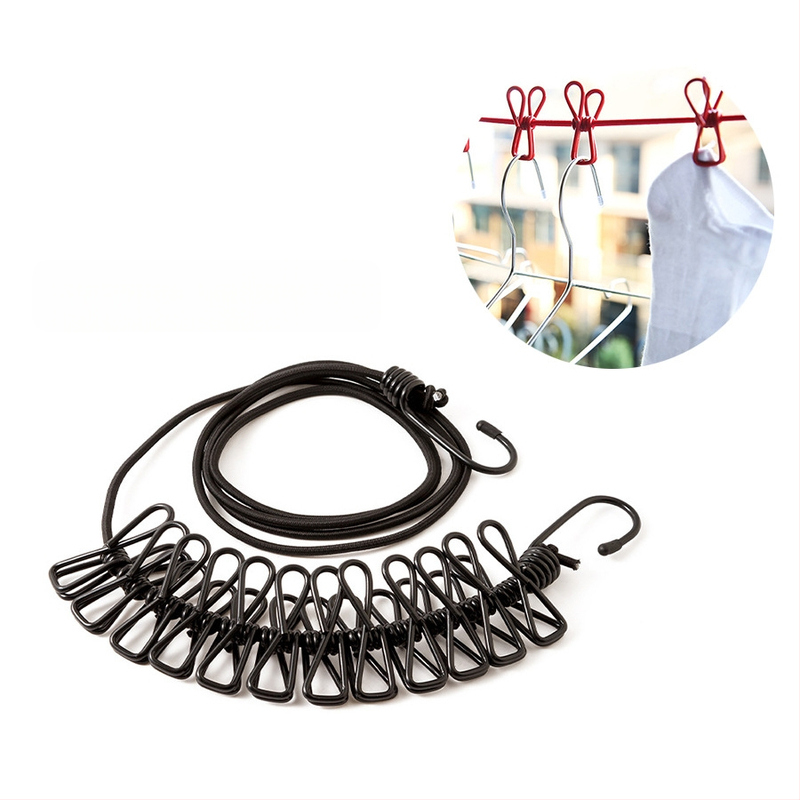 Еластично въже за сушене на дрехи на открито, прибиращо се, устойчиво на вятър, сгъваемо и разтягащо се, Friendly