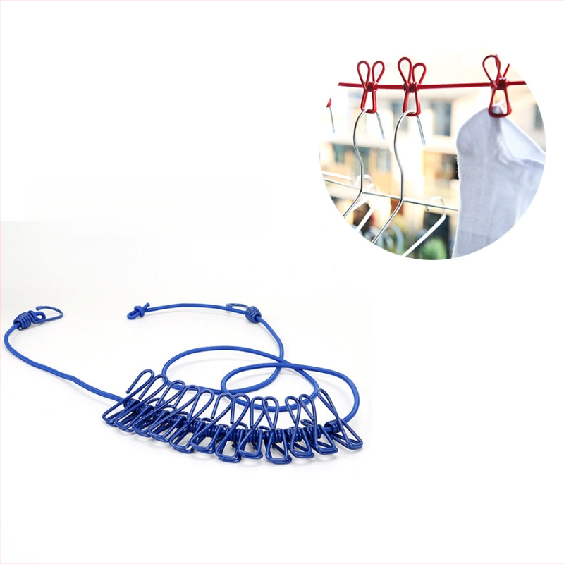 Еластично въже за сушене на дрехи на открито, прибиращо се, устойчиво на вятър, сгъваемо и разтягащо се, Friendly