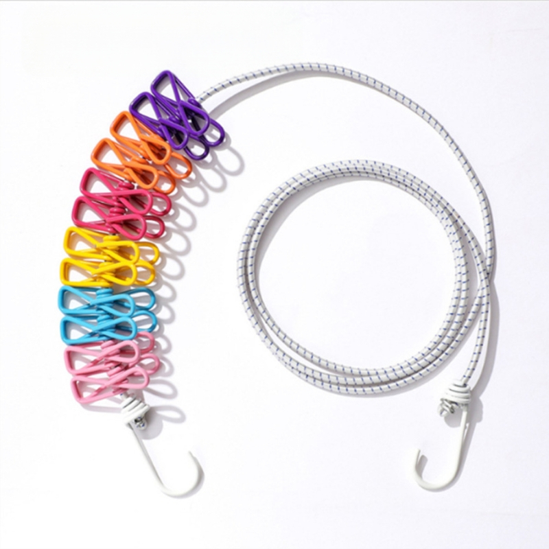 Еластично въже за сушене на дрехи на открито, прибиращо се, устойчиво на вятър, сгъваемо и разтягащо се, Friendly