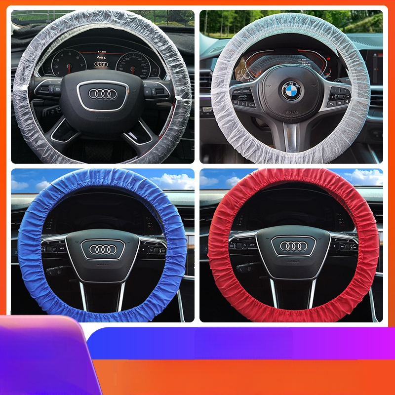 Κάλυμμα τιμονιού αυτοκινήτου μίας χρήσης, αδιάβροχο, προστασία από βρωμιά, από πλαστικό, συμβατό με πολλά μοντέλα, εύκολη εγκατάσταση