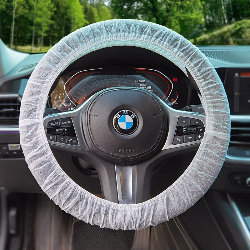 Κάλυμμα τιμονιού αυτοκινήτου μίας χρήσης, αδιάβροχο, προστασία από βρωμιά, από πλαστικό, συμβατό με πολλά μοντέλα, εύκολη εγκατάσταση