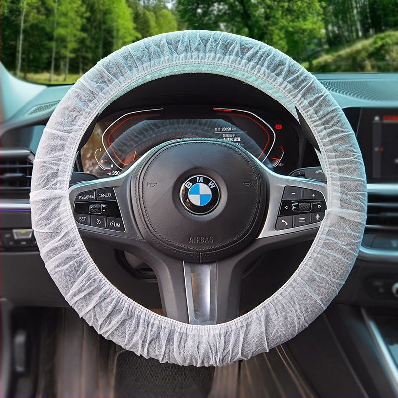 Κάλυμμα τιμονιού αυτοκινήτου μίας χρήσης, αδιάβροχο, προστασία από βρωμιά, από πλαστικό, συμβατό με πολλά μοντέλα, εύκολη εγκατάσταση