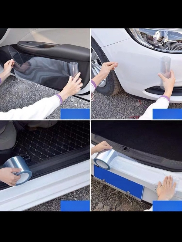 TPU apsauginė plėvelė automobilių dažams, durų slenksčiams su rinoceroso odos tekstūra – nematomas paviršius, atsparus prilipimui