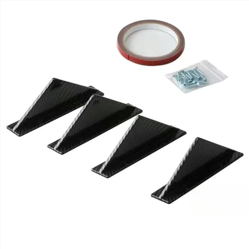 Automobilio kėbulo aerodinaminių dalių rinkinys: užpakalinis spoileris žuvies formos, užpakalinė lūpa, mažas apvalkų buferis ir važiuoklės difuzorius; pritaikymas galimas