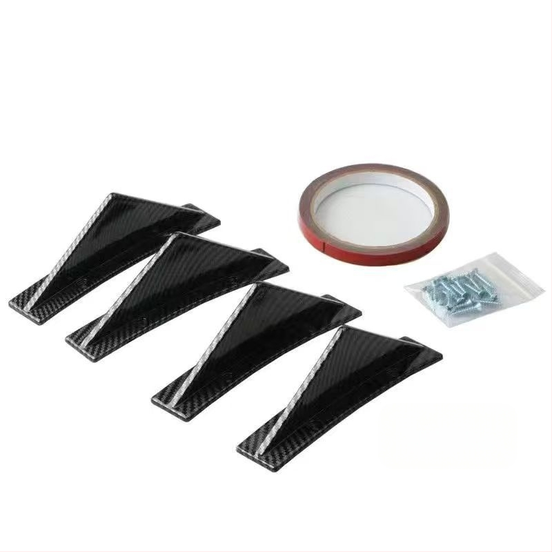 Automobilio kėbulo aerodinaminių dalių rinkinys: užpakalinis spoileris žuvies formos, užpakalinė lūpa, mažas apvalkų buferis ir važiuoklės difuzorius; pritaikymas galimas