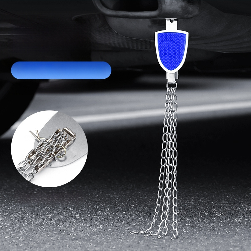 Automobilio statinio eliminatorius – reguliuojamas keturių grandinių metalinis atspindintis elektrostatinis diržas, pakabinamas tipas, antistatinis (Prekės ženklas: Turning Point)