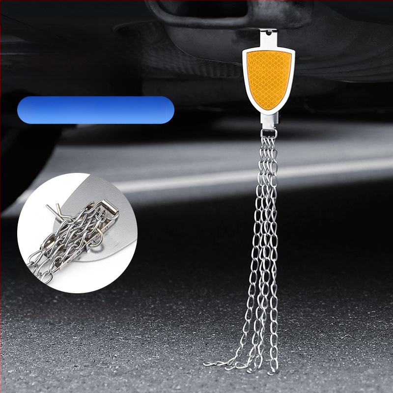 Automobilio statinio eliminatorius – reguliuojamas keturių grandinių metalinis atspindintis elektrostatinis diržas, pakabinamas tipas, antistatinis (Prekės ženklas: Turning Point)