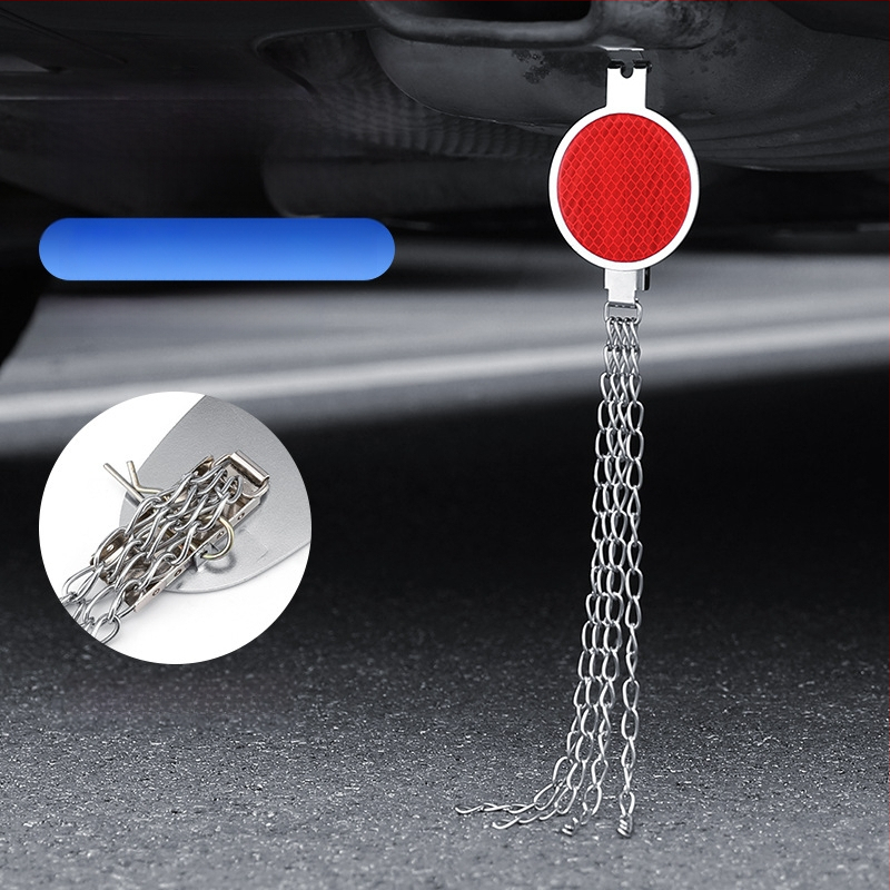 Automobilio statinio eliminatorius – reguliuojamas keturių grandinių metalinis atspindintis elektrostatinis diržas, pakabinamas tipas, antistatinis (Prekės ženklas: Turning Point)