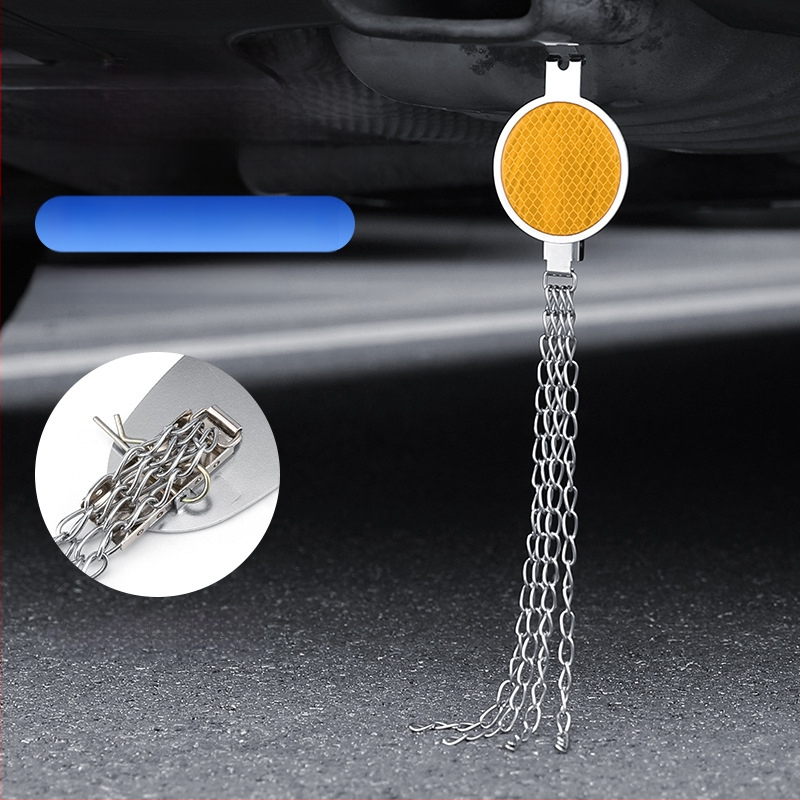 Automobilio statinio eliminatorius – reguliuojamas keturių grandinių metalinis atspindintis elektrostatinis diržas, pakabinamas tipas, antistatinis (Prekės ženklas: Turning Point)