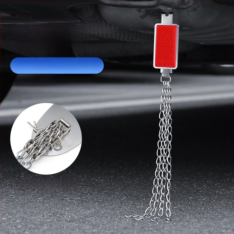 Automobilio statinio eliminatorius – reguliuojamas keturių grandinių metalinis atspindintis elektrostatinis diržas, pakabinamas tipas, antistatinis (Prekės ženklas: Turning Point)