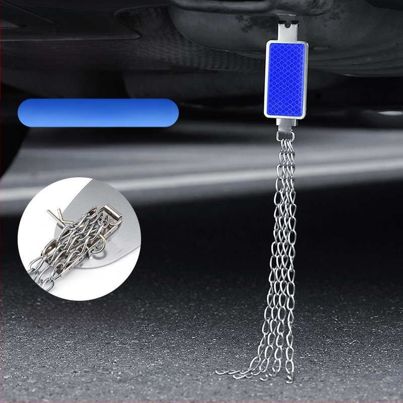 Automobilio statinio eliminatorius – reguliuojamas keturių grandinių metalinis atspindintis elektrostatinis diržas, pakabinamas tipas, antistatinis (Prekės ženklas: Turning Point)