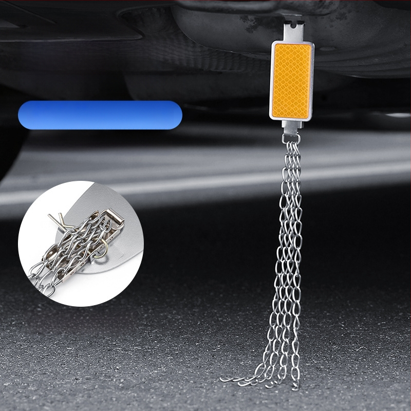 Automobilio statinio eliminatorius – reguliuojamas keturių grandinių metalinis atspindintis elektrostatinis diržas, pakabinamas tipas, antistatinis (Prekės ženklas: Turning Point)