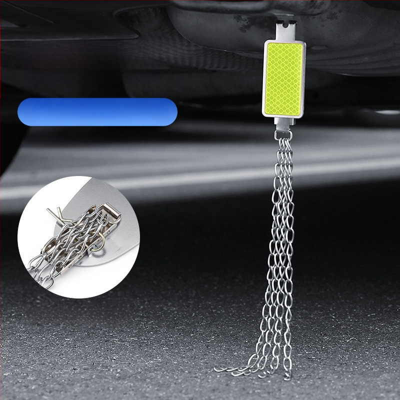 Automobilio statinio eliminatorius – reguliuojamas keturių grandinių metalinis atspindintis elektrostatinis diržas, pakabinamas tipas, antistatinis (Prekės ženklas: Turning Point)