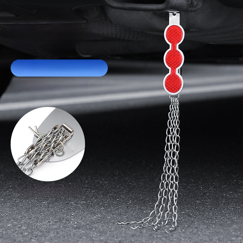 Automobilio statinio eliminatorius – reguliuojamas keturių grandinių metalinis atspindintis elektrostatinis diržas, pakabinamas tipas, antistatinis (Prekės ženklas: Turning Point)