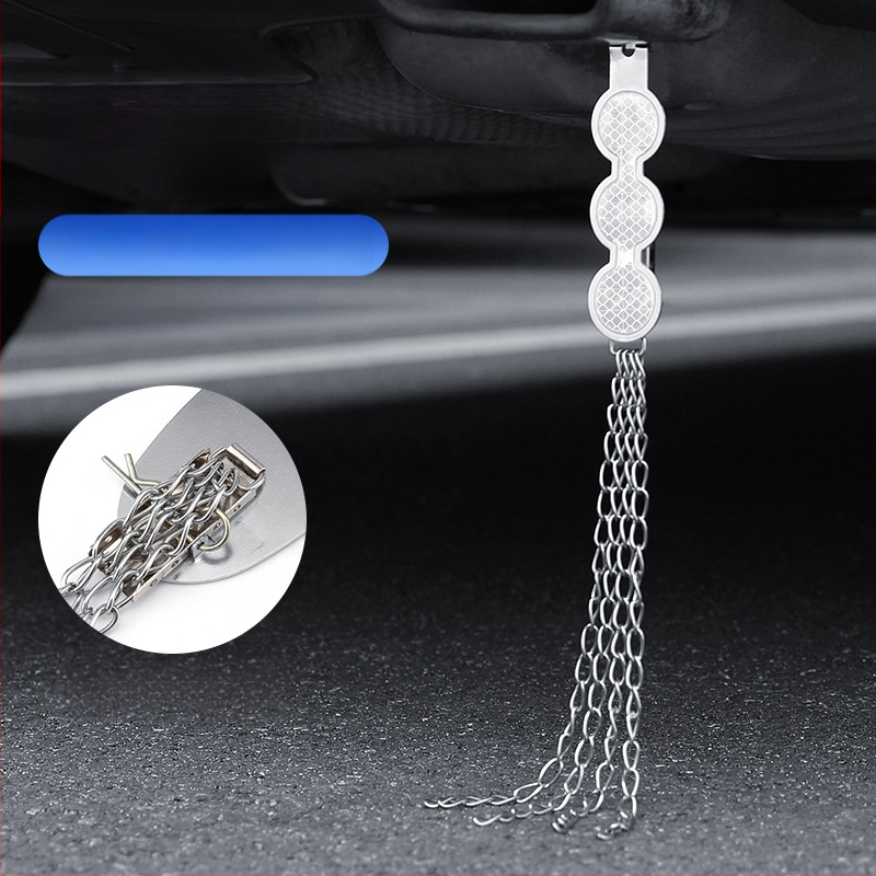 Automobilio statinio eliminatorius – reguliuojamas keturių grandinių metalinis atspindintis elektrostatinis diržas, pakabinamas tipas, antistatinis (Prekės ženklas: Turning Point)