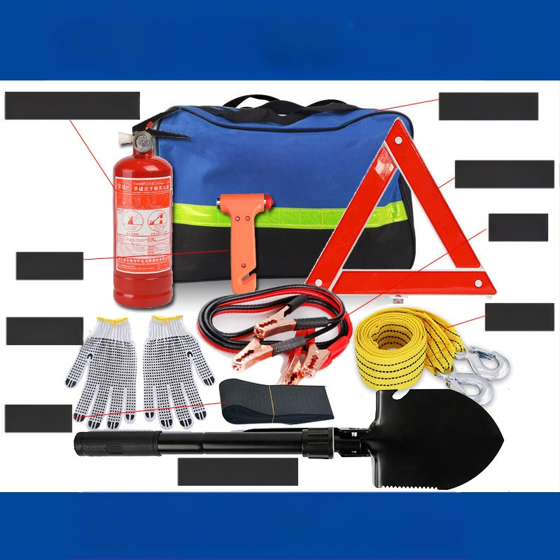 Σετ Έκτακτης Ανάγκης Αυτοκινήτου με Πυροσβεστήρα, Κιτ Πρώτων Βοηθειών και Διασωστικά Εργαλεία – Προσαρμοζόμενο Πακέτο Έκτακτης Ανάγκης