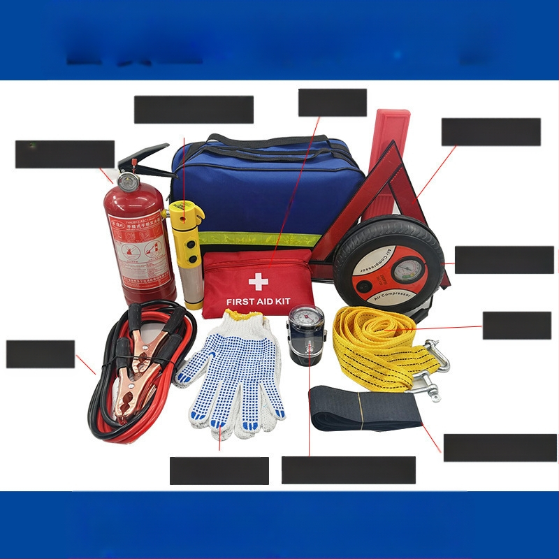 Σετ Έκτακτης Ανάγκης Αυτοκινήτου με Πυροσβεστήρα, Κιτ Πρώτων Βοηθειών και Διασωστικά Εργαλεία – Προσαρμοζόμενο Πακέτο Έκτακτης Ανάγκης