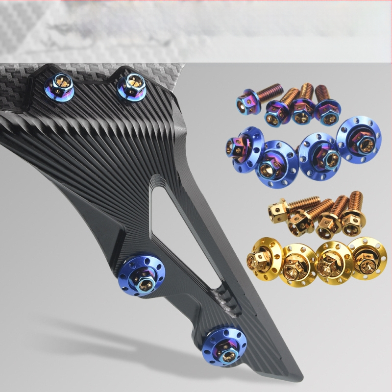 Βίδες τροποποίησης προσθίου φέρινγκ ηλεκτρικού μοτοποδήλατου — τιτάνιου βίδες, αντιολισθητικές ροδέλες, καθολική εφαρμογή, μοντέλο M217, μάρκα Cfan