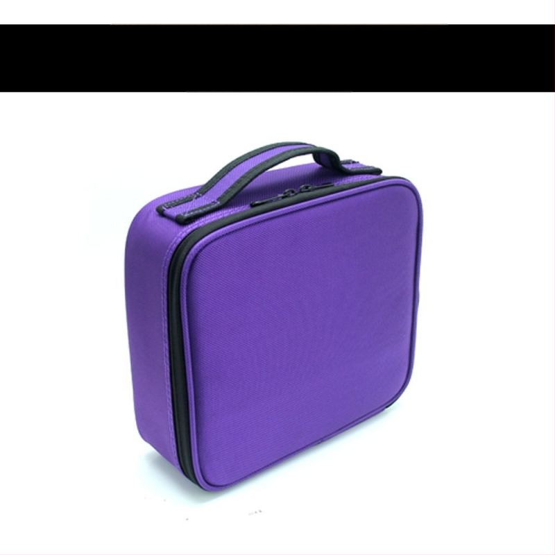 Torbica za šminku s pretincima za pohranu, Oxford materijal, zatvarač, jednobojna boja, vodoodporna i otporna na udarce, s proširivim slojem