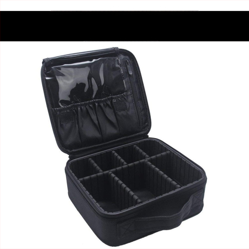 Torbica za šminku s pretincima za pohranu, Oxford materijal, zatvarač, jednobojna boja, vodoodporna i otporna na udarce, s proširivim slojem