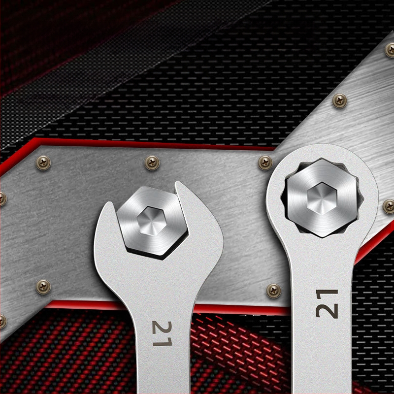 Set otvorenih ključeva Plum Blossom, dvostruka namjena, XTuosen, visokougljični čelik, galvanizirani završni sloj, težina 1.03