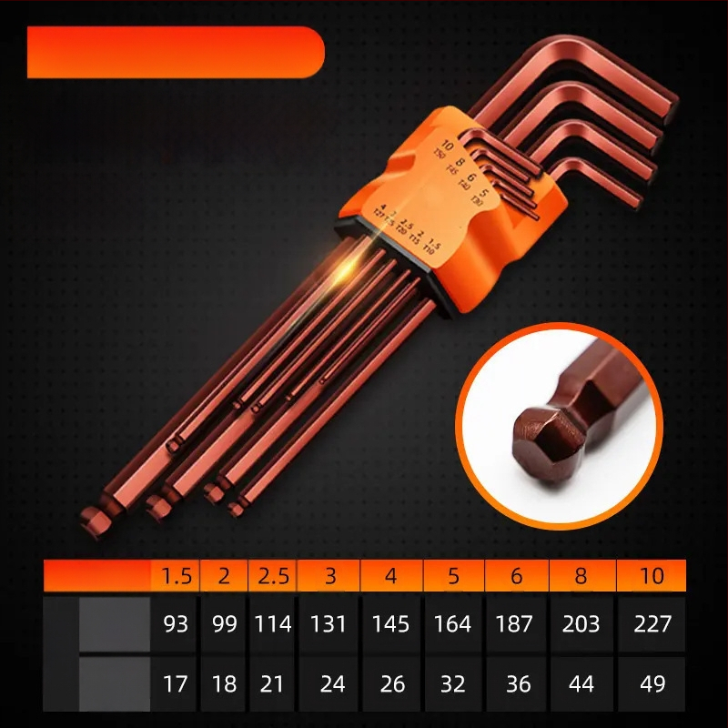 Set chei hexagonale interne din oțel de înaltă carbon – duritate ridicată, Cool Work