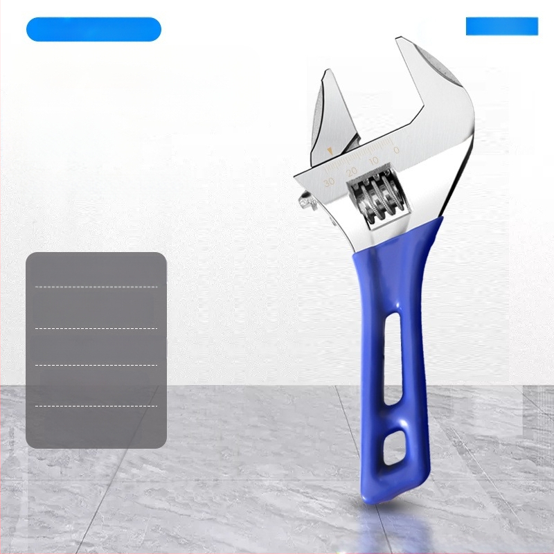 Ρυθμιζόμενο κλειδί ανοικτής κεφαλής με κοντή λαβή, για μπάνιο, χρωμιοβάνιο ατσάλι