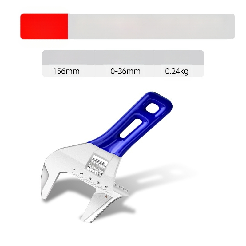 Ρυθμιζόμενο κλειδί ανοικτής κεφαλής με κοντή λαβή, για μπάνιο, χρωμιοβάνιο ατσάλι