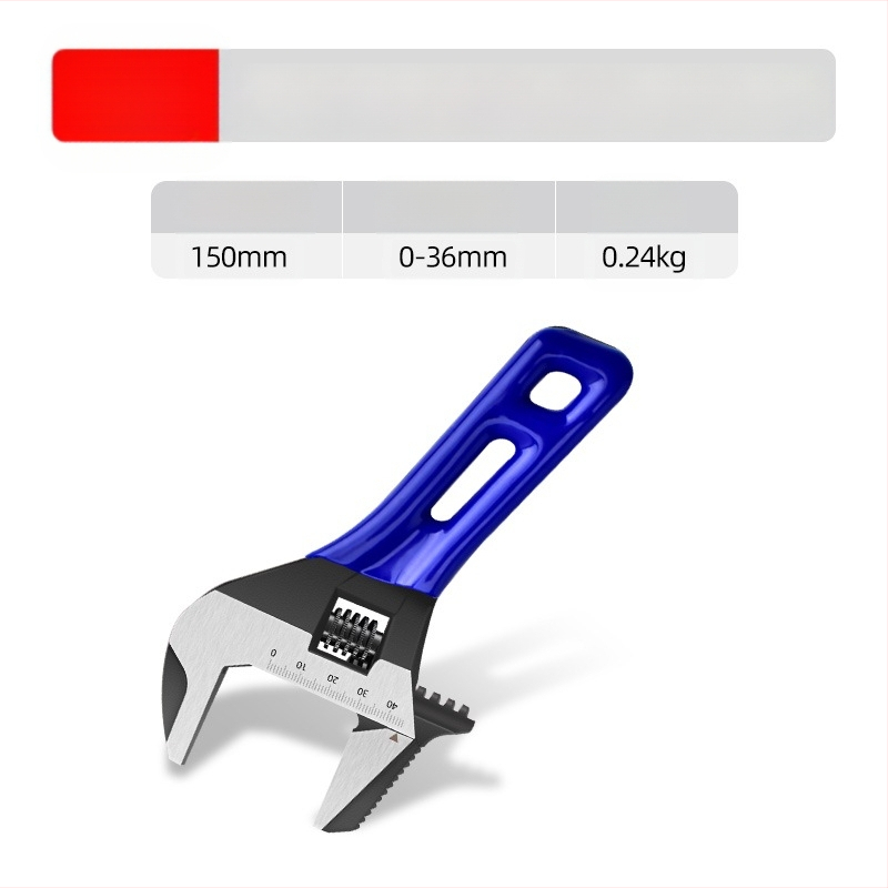 Ρυθμιζόμενο κλειδί ανοικτής κεφαλής με κοντή λαβή, για μπάνιο, χρωμιοβάνιο ατσάλι