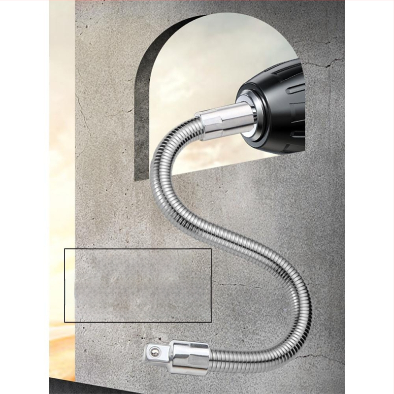 Elektrinis veržliasparnis su minkšta jungiamąja strėle, universaliu ilginimo strypu ir lanksčiu veleno adapteriu