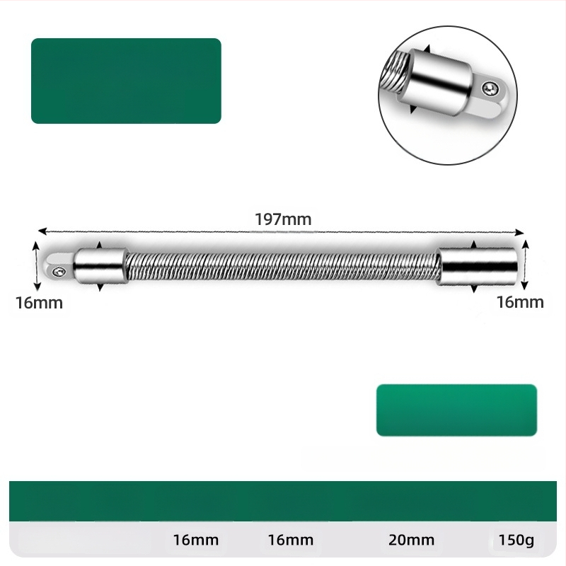 Elektrinis veržliasparnis su minkšta jungiamąja strėle, universaliu ilginimo strypu ir lanksčiu veleno adapteriu