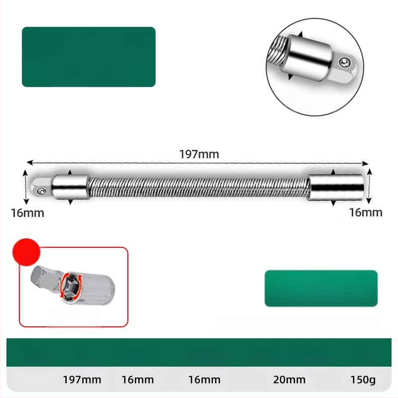 Elektrinis veržliasparnis su minkšta jungiamąja strėle, universaliu ilginimo strypu ir lanksčiu veleno adapteriu