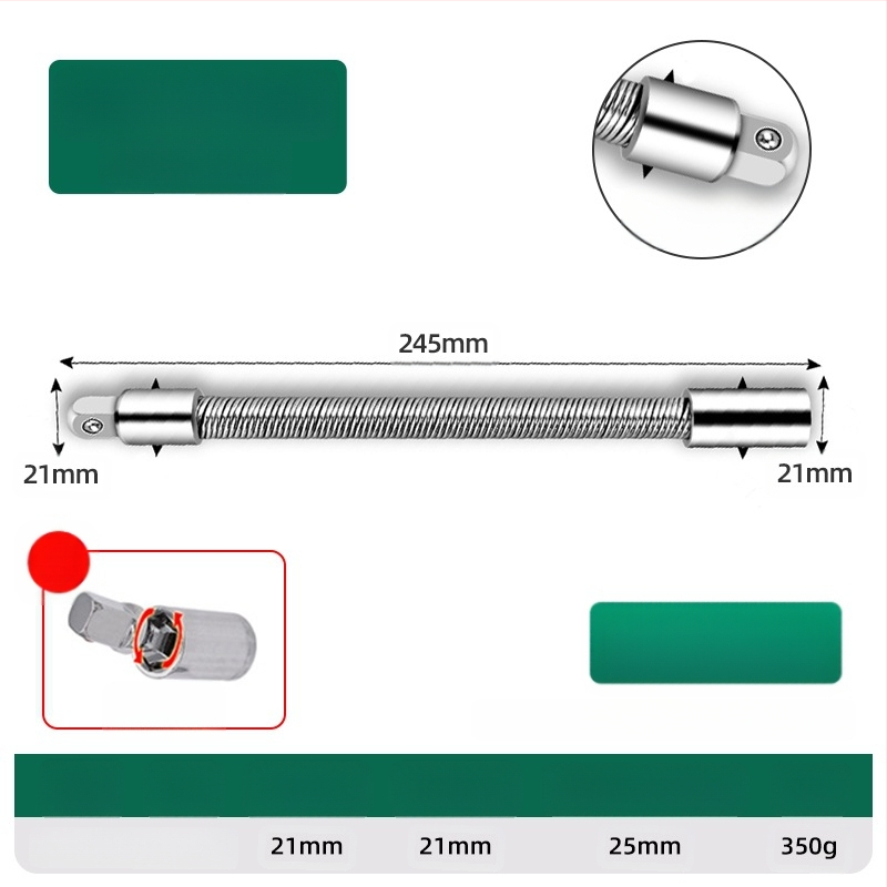 Elektrinis veržliasparnis su minkšta jungiamąja strėle, universaliu ilginimo strypu ir lanksčiu veleno adapteriu