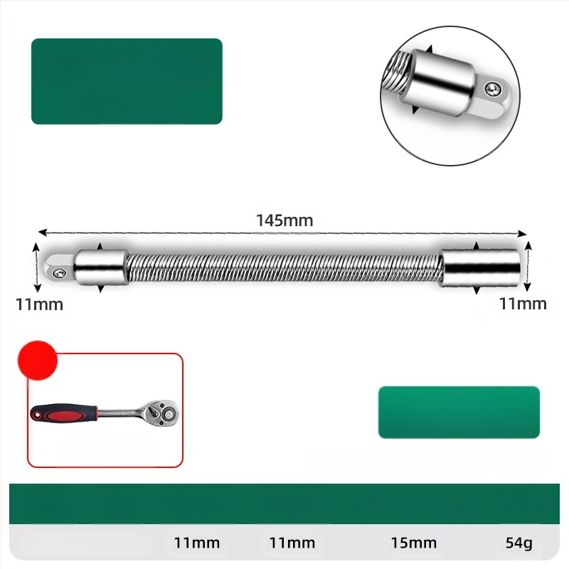 Elektrinis veržliasparnis su minkšta jungiamąja strėle, universaliu ilginimo strypu ir lanksčiu veleno adapteriu