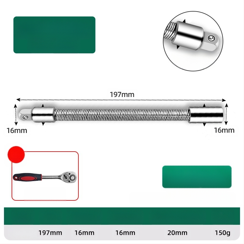 Elektrinis veržliasparnis su minkšta jungiamąja strėle, universaliu ilginimo strypu ir lanksčiu veleno adapteriu