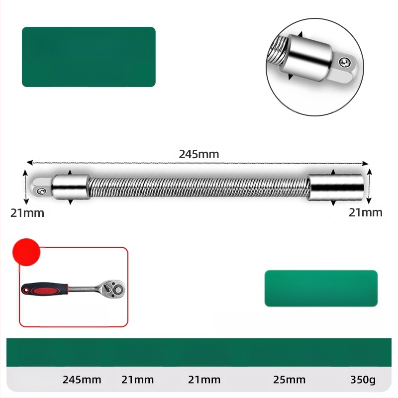 Elektrinis veržliasparnis su minkšta jungiamąja strėle, universaliu ilginimo strypu ir lanksčiu veleno adapteriu
