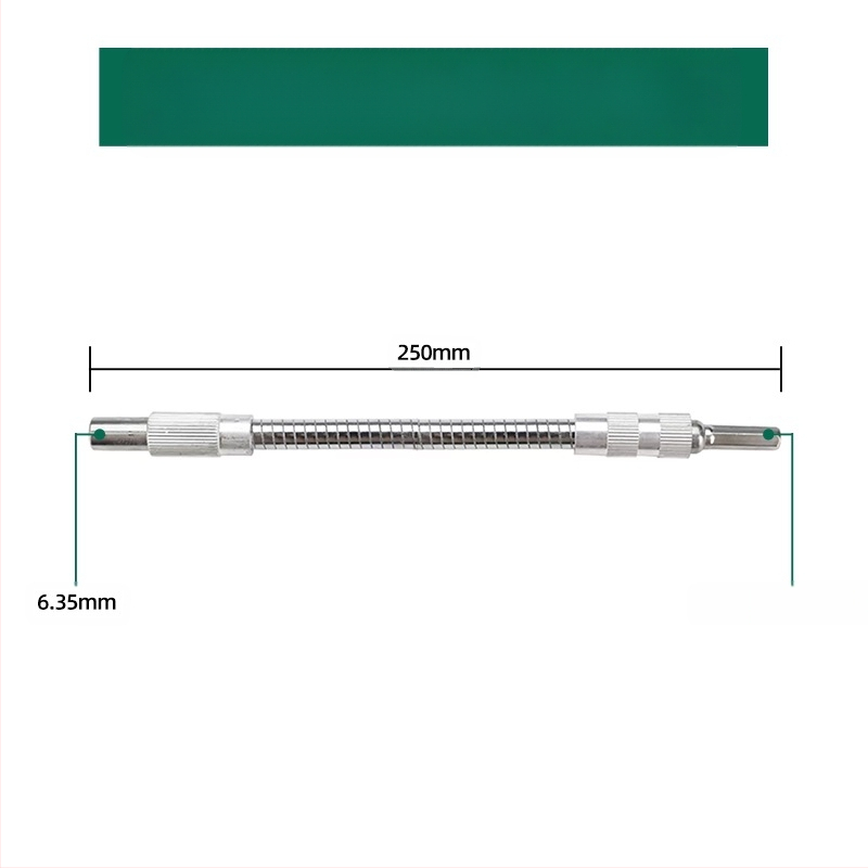 Elektrinis veržliasparnis su minkšta jungiamąja strėle, universaliu ilginimo strypu ir lanksčiu veleno adapteriu
