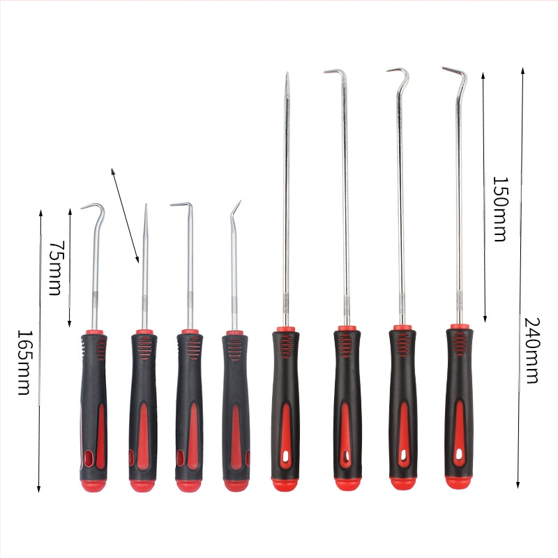 Neutral 8-частен комплект Oil Seal Hook за автомобилен ремонт – сплавна стомана с ABS дръжка; включва инструменти за изваждане и издърпване на уплътнения