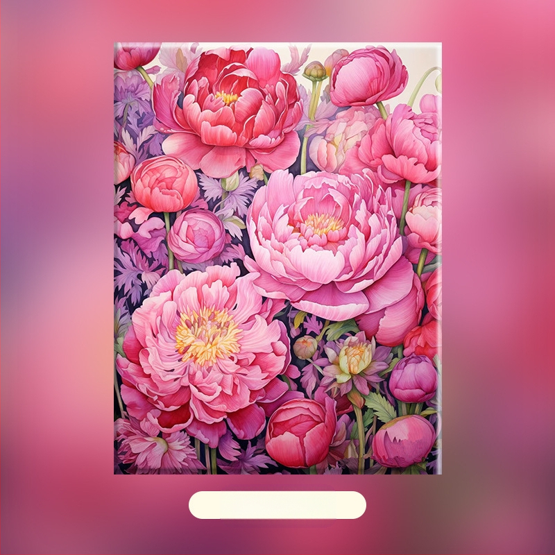 Cvjetni klastri – DIY digitalna uljna slika, ručno oslikani cvjetni motiv, akrilno punjenje, bez okvira, moderni minimalistički stil