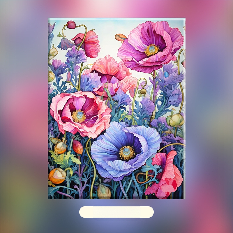 Cvjetni klastri – DIY digitalna uljna slika, ručno oslikani cvjetni motiv, akrilno punjenje, bez okvira, moderni minimalistički stil