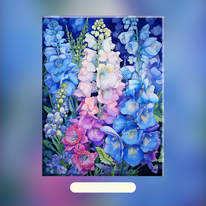 Cvjetni klastri – DIY digitalna uljna slika, ručno oslikani cvjetni motiv, akrilno punjenje, bez okvira, moderni minimalistički stil