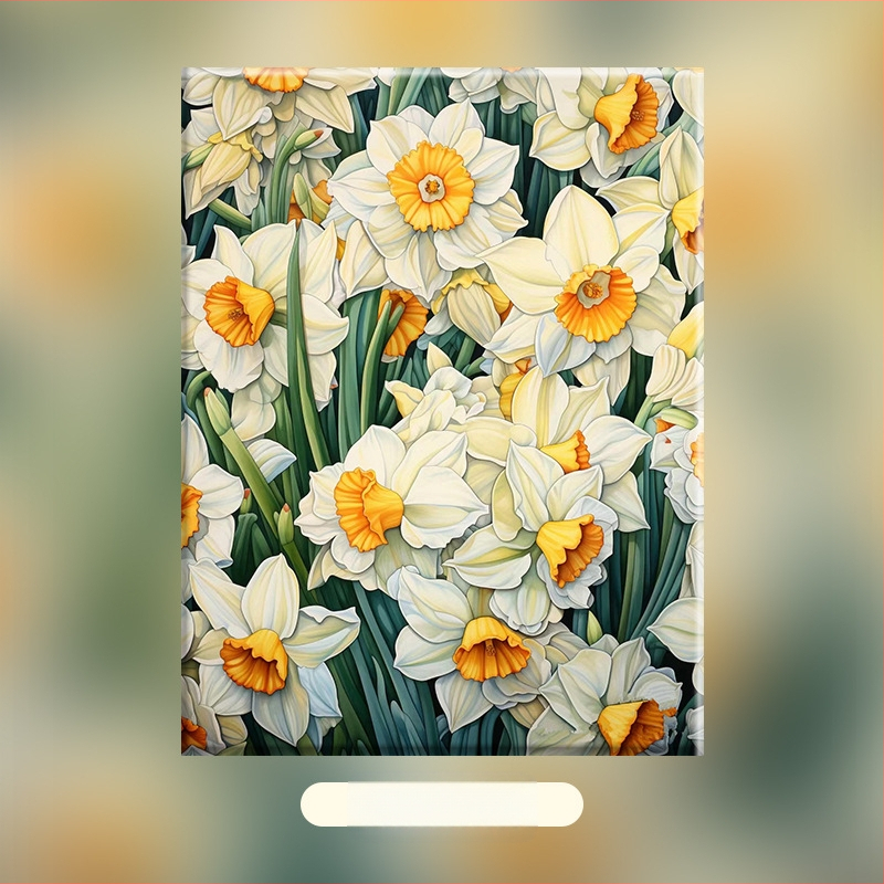 Cvjetni klastri – DIY digitalna uljna slika, ručno oslikani cvjetni motiv, akrilno punjenje, bez okvira, moderni minimalistički stil