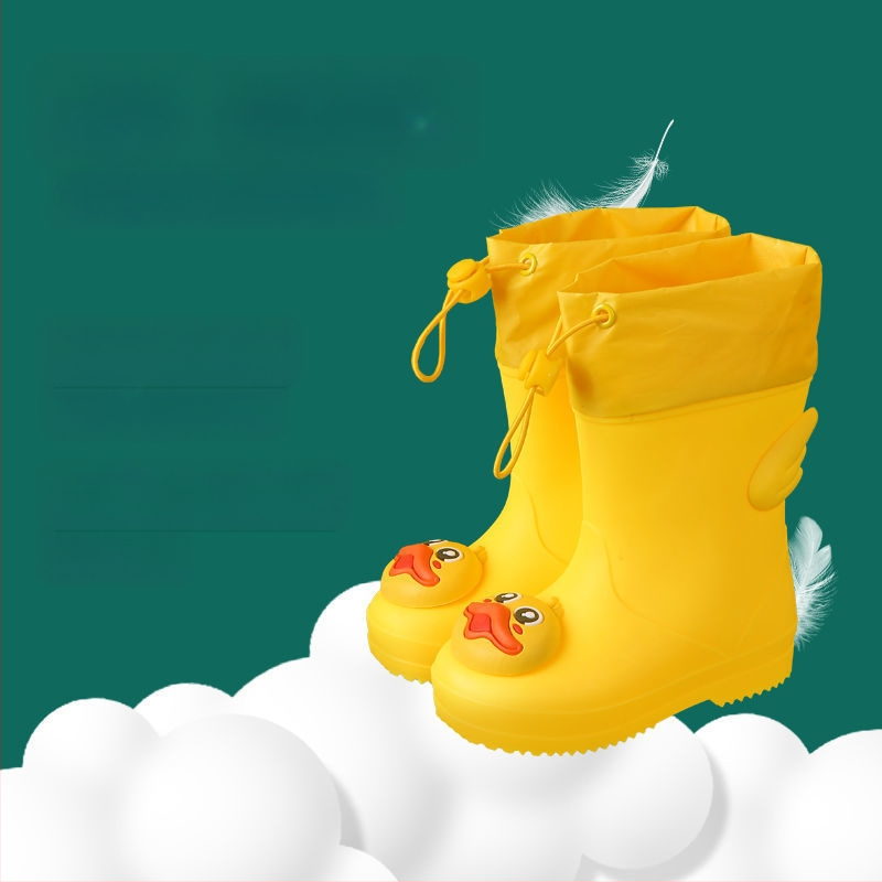 Παιδικά γαλότσες βροχής PVC επάνω, Καρτούν σχέδιο, Unisex, χαμηλό τακούνι, μεσαίο ύψος μπότας