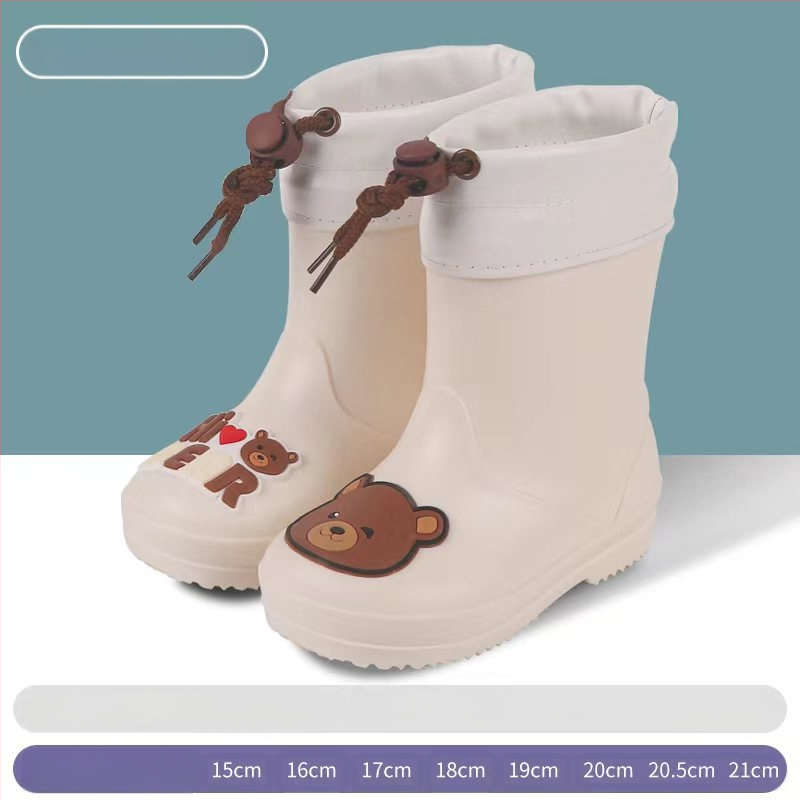 Παιδικά γαλότσες βροχής PVC επάνω, Καρτούν σχέδιο, Unisex, χαμηλό τακούνι, μεσαίο ύψος μπότας