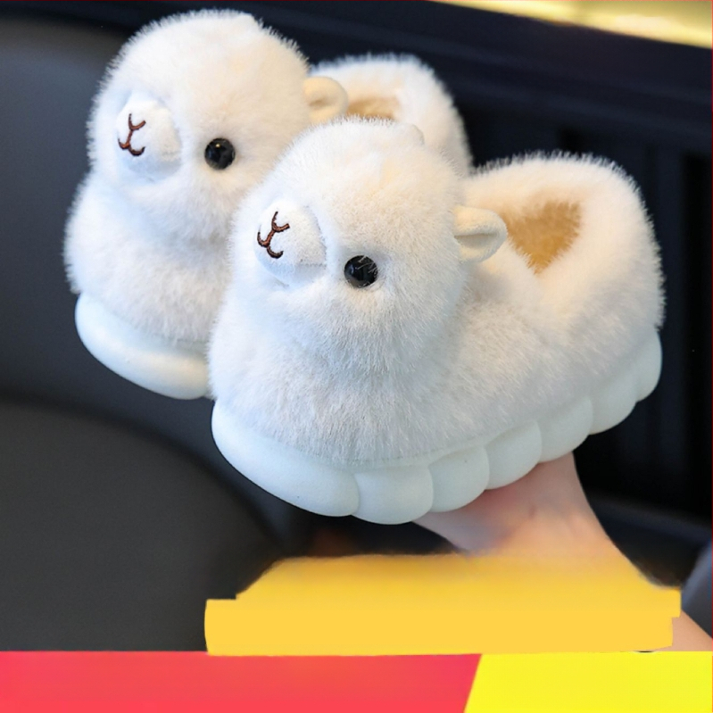 Παιδικές παντόφλες εσωτερικού χώρου από δέρμα βοδιού – cartoon στυλ, 1-3 ετών, παχιά σόλα PVC