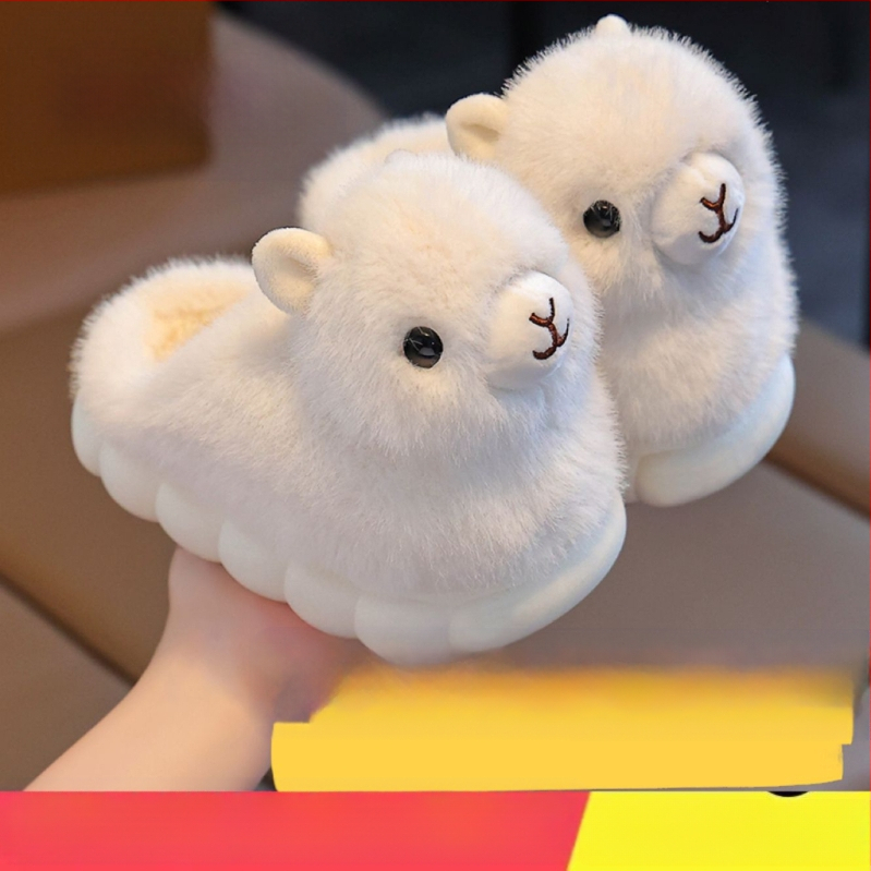 Παιδικές παντόφλες εσωτερικού χώρου από δέρμα βοδιού – cartoon στυλ, 1-3 ετών, παχιά σόλα PVC