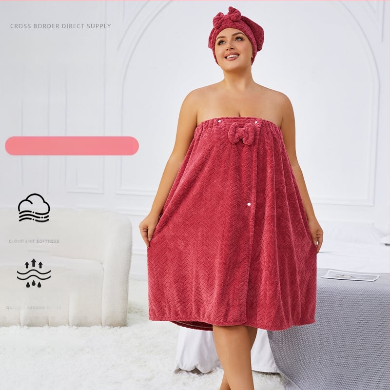 Nēsājamais vannas dvieļu halāts pieaugušām sievietēm, korāla samts, 505/680 g, Princeses sērija, ziemas versija