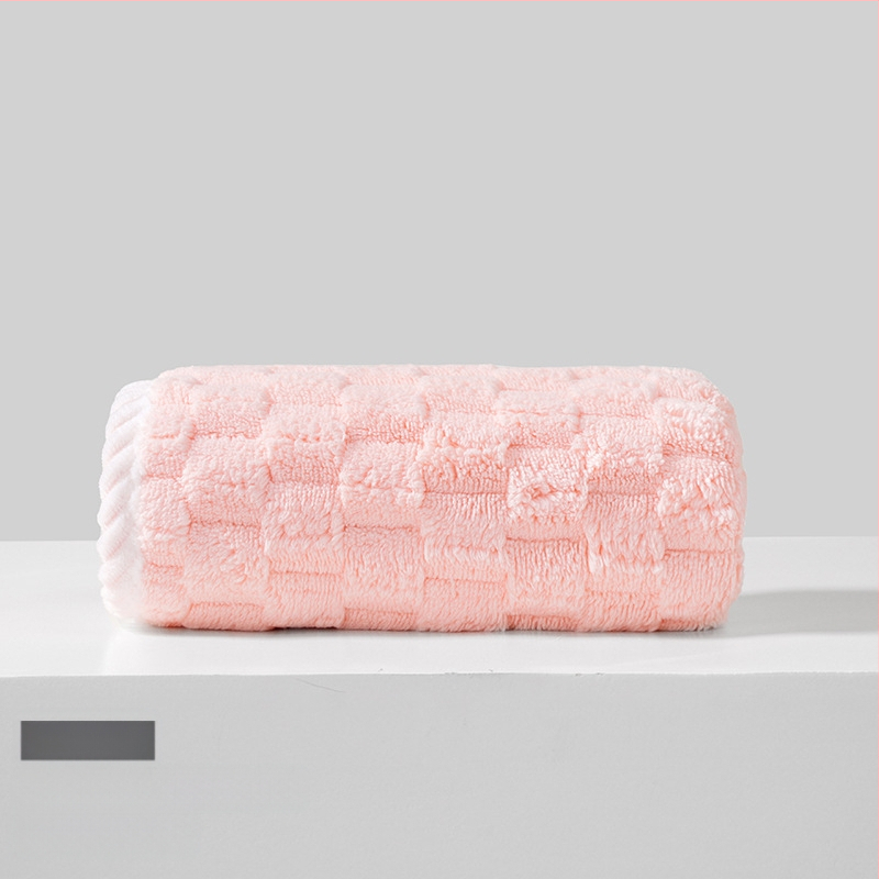 Koralinio fliso rankšluostis suaugusiems ir vaikams, veido rankšluostį veidui ir kūnui, sugeria, su siūlėmis prie kraštų, 150D, 80–100 g